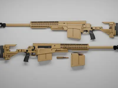 Accuracy International - AX 50 ELR Low-poly 3D model