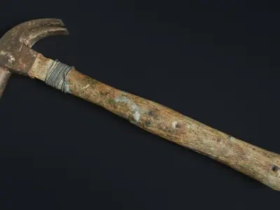 Old hammer Low-poly 3D model order