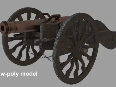 Cannon Low-poly 3D model