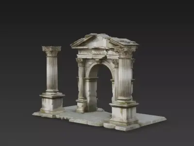Ancient Roman Arch Ruins  Corinthian  3D model