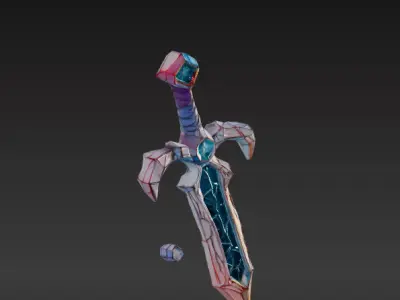 Low-Poly Fantasy Sword Free 3D model
