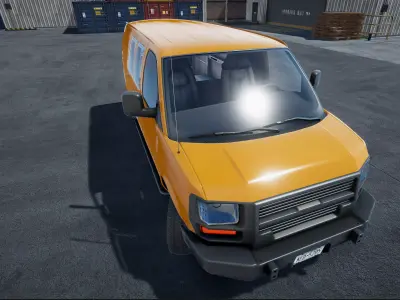Industrial american van unity asset Low-poly 3D model
