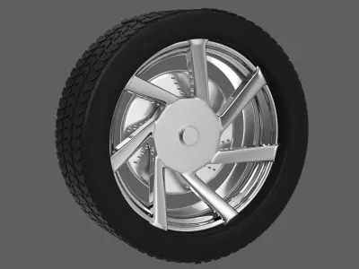 Simple Chrome Wheel 3 3D model