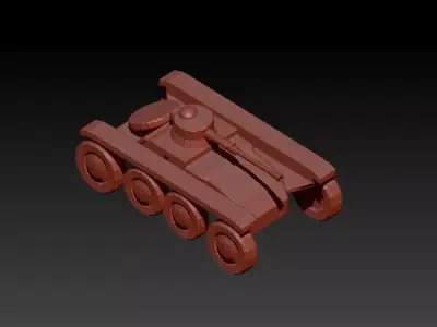 Tank game-ready Low-poly 3D model