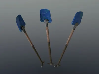 Shovel - Sapphire Low-poly 3D model