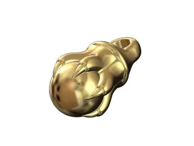 Carved claw pendant charm and dangle 3D print model