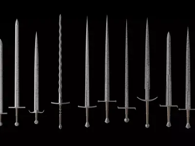 Medieval Sword Pack Low-poly 3D model purchase