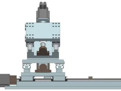 Three-axis CNC Lathe Slide 3D model
