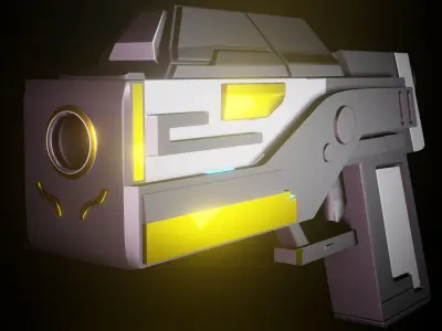 Sci-fi Gun Free low-poly 3D model get