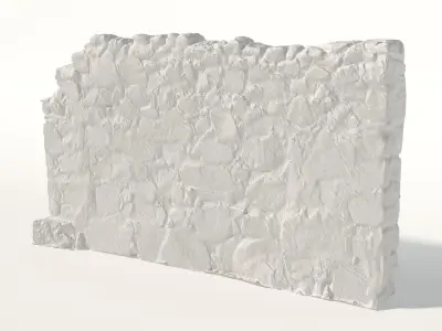 Old castle wall part H Low-poly 3D model