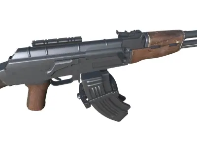 23-Assault-Rifle-AK-47-gun model 3d game ready model Low-poly 3D model