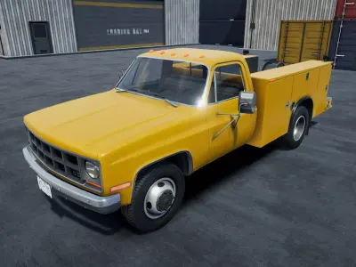 80s Service Truck unity asset Low-poly 3D model