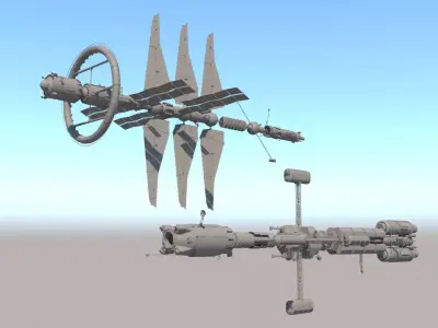 Science spaceships 3D model