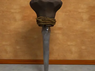 Chisel bevelled-edge tool vintage 3D model