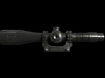 Rifle Scope x4 model low-poly Low-poly 3D model