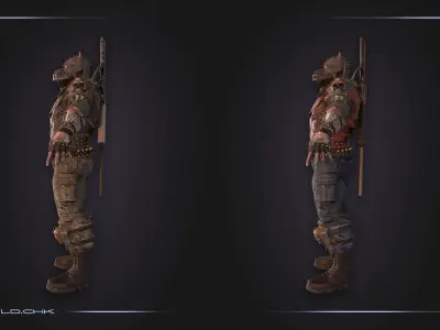 DogMan unreal engine unity Low-poly 3D model