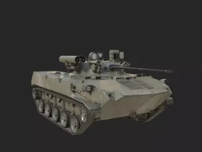 5 coatings of Russian BMD-2M airborne infantry fighting vehicle Low-poly 3D model