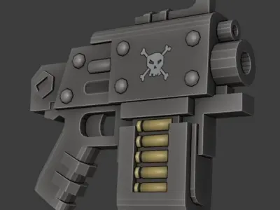 Sci-Fi Gun Free low-poly 3D model shop