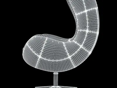 SEAT EGG AVIATOR DESIGNED BY ARNE JACOBSEN 3D model