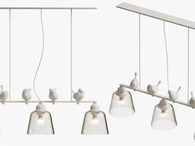 SUSPENDED LUMINAIR PROVENCE BIRD PENDANT LINE 3 3D model