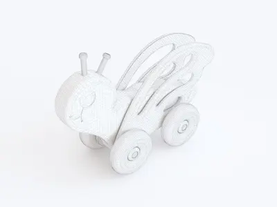 Wooden butterfly toy 3D model