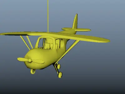 Toy Hanging Plane Low-poly 3D model