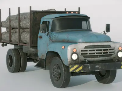 Logging Truck Low-poly 3D model