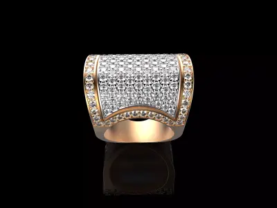 Ornament Diamonds Gold Ring 3D print model