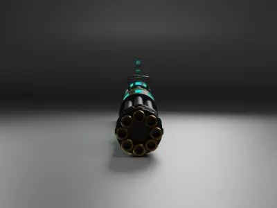 SCI FI minigun 3D model Low-poly 3D model