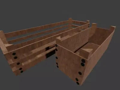 low poly medieval crates large and small Free low-poly 3D model