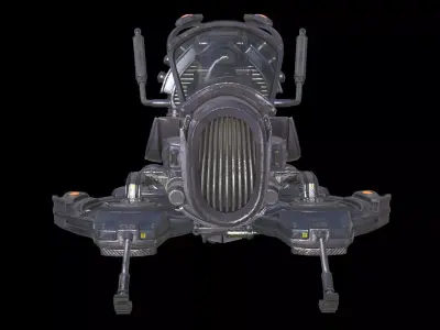 Sci-Fi Hovercraft Helicopter VTOL Tiltrotor Flying Aircraft Low-poly 3D model purchase
