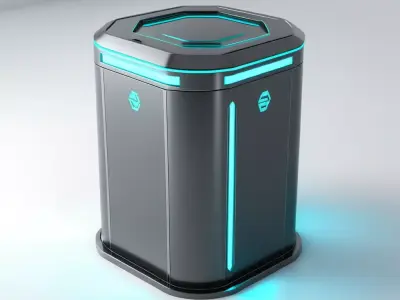 SciFi Hexagon Storage Container 3D model