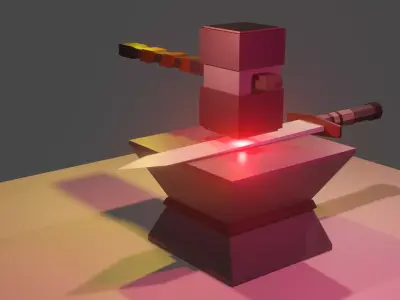 Ancient Sword forging for free  Free low-poly 3D model