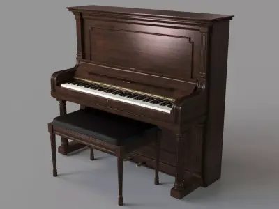 Vintage Steinway and Sons Piano Dark Brown 3D model