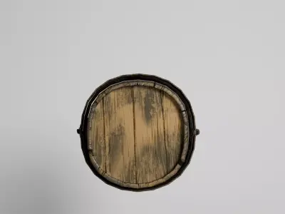 Old wooden bucket 3D model