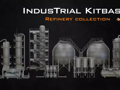 Industrial Kitbash-V5-Refinery Collection 3D model