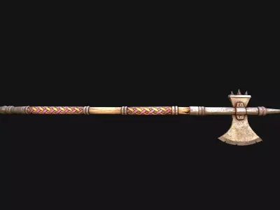 Medieval Weapons Halberd Polearm Axe Low-poly 3D model