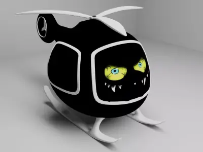 Cartoon helicopter Free 3D model
