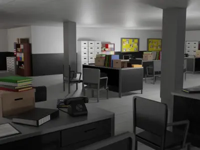 Police Station Low-poly 3D model purchase