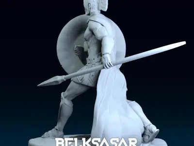 Spartan warrior Walking 3D print model