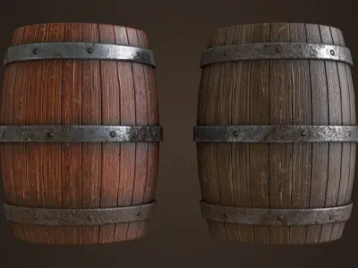 Old Barrel Free low-poly 3D model