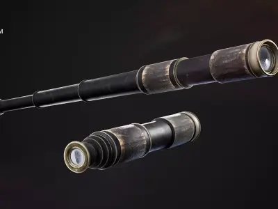 Medieval Spy Glass Low-poly 3D model