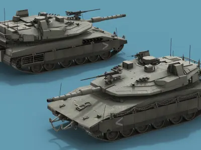 Dirty Israeli Tank Merkava 5 Olive 