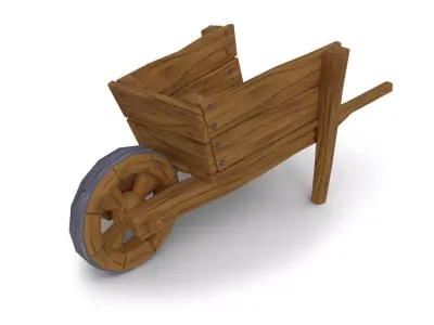 Stylized Wheelbarrow Low-poly 3D model purchase