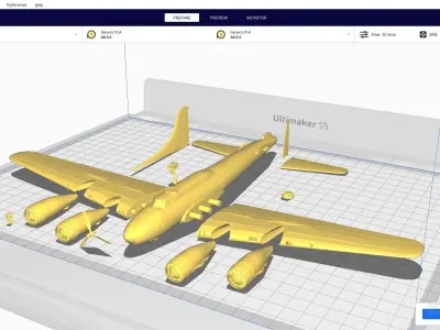 Boeing B17 for 3Dprint 3D print model