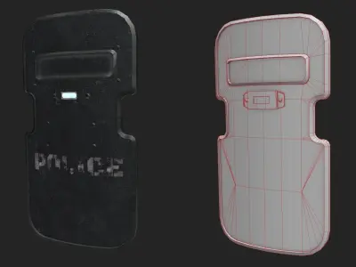 Police Shield low-poly 3D model Low-poly 3D model