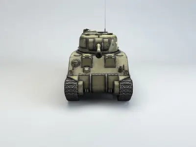 Low Poly M4A4 Sherman Firefly medium tank Low-poly 3D model