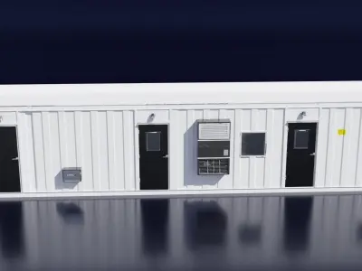 shipping container laboratory or Conex Low-poly 3D model