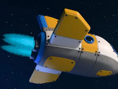 Stylized space shuttle Low-poly 3D model