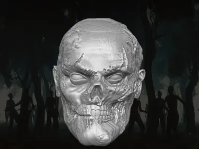 Zombie Army Head Collection For Action Figures 3D print model